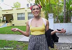 asian cutie beaver pussy hops bus for hairy creampie fun