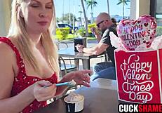 Cuckold husband watches wife hook up with stranger in hardcore pickup dare