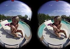Gina gerson teases pussy with toys by pool