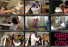 check out these student nurse interns giggling backstage while spreading shaved pussies and toying with feet fetish