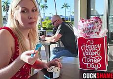 Cuckold husband watches wife hook up with stranger in hardcore pickup dare