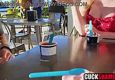 Cuckold husband watches wife hook up with stranger in hardcore pickup dare
