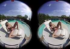 Gina gerson teases pussy with toys by pool