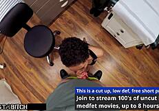 Behind the scenes nurse sandra chappelle bends over for patient cum blast on her back
