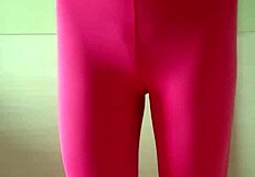 Misr4 displays tight pink leggings in sweaty workout update from May 07 2025