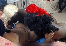 Three Ebony Sluts Choke On Cock In Sloppy Deepthroat Ghetto Blowbang!