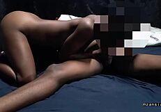 Sexy African Ebony Teen Rides Curvy Lover's Cock Cowgirl Style