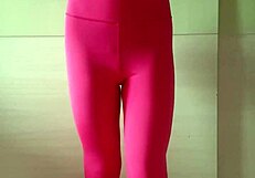 Misr4 displays tight pink leggings in sweaty workout update from May 07 2025