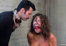 Teen delinquent tied tight for brutal anal pounding!