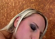 Carmelita bends over, gulps big cock as another slams her tight ass deep