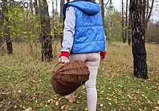 milf struts tight pants through woods shaking huge ass