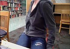 Sexy Bookworm Girlfriend Library Webcam Masturbation Session Today Part 2 Ladysextreme