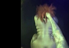 look at this redhead ebony bbw slut gagging on cock down her throat!