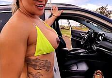 roadside interview flips to anal creampie pounding luna oliveira's ass
