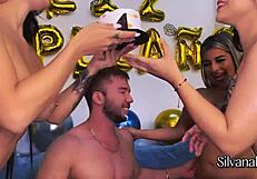 Silvana Lee and Big Ass Latina Milf Friends Gangbang Brian Evansx in Foursome