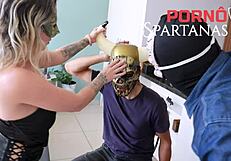black monster cock wrecks blonde latina pussy in cuckold casting rough