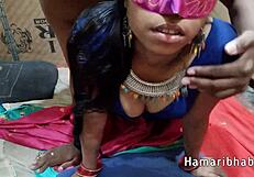 Saree beauty hides throbbing pussy craving tongue in steamy hindi moans