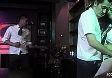 two big tits girls get roughly fucked by big dick guys in foursome