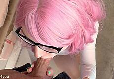 neighbor in tights gets repairs interrupted - rips leggings blowjob creampie twice! 😈💦