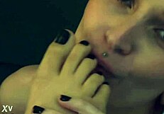Redhead femdom bitch smothers face with pussy chokes on toes