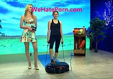 blonde jana hartmann's sexy upskirt thong flashes on live tv show oops!