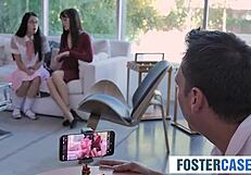 cute foster stepdaughter gets punished hard by new dad for skimpy revealing clothes