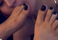 Redhead femdom bitch smothers face with pussy chokes on toes