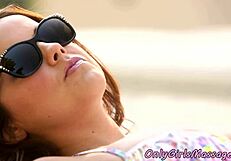 Milf Masseuse Seduces Busty Teen Client with Outdoor Lesbian Massage Turning to Scissoring Climax