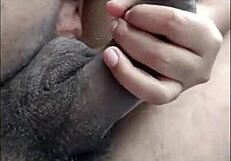 horny desi housewife moans from footjob and bed vibrator