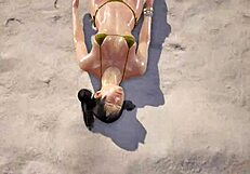 tk8 ryona spotlights xiaoyu in striking gold bikini display