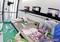 Dr Tampa's new policy: handcuffed nurse angel santana and yesenia youso spread shaved pussies for patient creampie in hospital