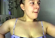 What if big tits bbw teen in leather lingerie fingers her shaved pink wet pussy up close?