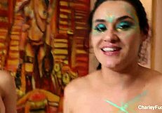 Charley Chase's intimate lesbian passion unfolds behind the scenes