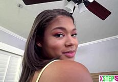 Can you believe black teen michelle anderson chose porn as her stepsis job?!