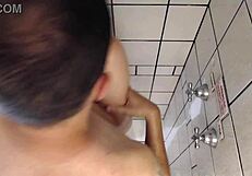skinny brazilian milf wife moans loud and squirts in bathroom creampie fuck with hubby