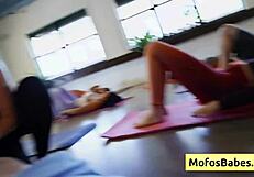 big tit blonde lindsey lakes tempts johnny love's huge dick in yoga class