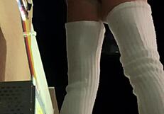 Sexy Cindie Sissy Plugs Ass in Public Panties