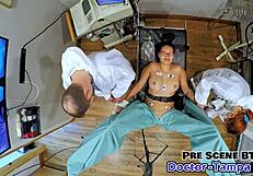 Dr Tampa's new policy: handcuffed nurse angel santana and yesenia youso spread shaved pussies for patient creampie in hospital