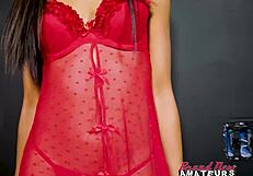petite brunette monae gives passionate deepthroat rimjob begging for cum