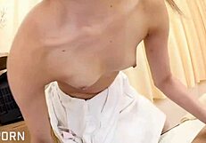 sexy japanese nurse gives patient deep blowjob then rides cowgirl to creampie in hospital