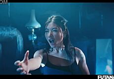 Possessed Asian Shemale Forces Cute Blonde Blowjob!