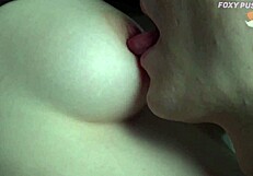 Extremely Sensual Stepsisters Suck Nipples Close Up