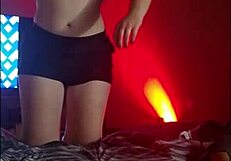 big booty ginger in glasses rides jungle bunny's huge bbc with her nice tits bouncing wildly pt1