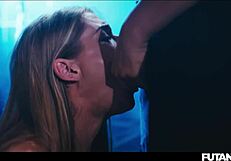 Possessed Asian Shemale Forces Cute Blonde Blowjob!