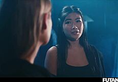 Possessed Asian Shemale Forces Cute Blonde Blowjob!