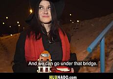 hey check out picking up brunette big tits street artist melany mendes for reality fun