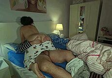man my chubby wife's hairy pussy drips cum after that deep creampie fuck