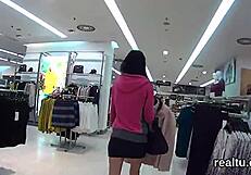 adorable czech teen lured in shop for hardcore pov anal ride and blowjob
