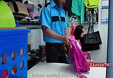 what if paint stealing teen and stepmom get caught fucking security in garage cumshot?