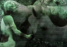 dark lantern slides into vintage hairy pussy riding action